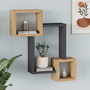 Hanah Home Ars3-Sa Estantería de Pared Roble y Antracita